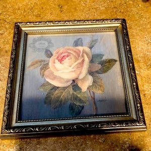 BEAUTIFUL ROSE PICTURE FRAMED 10” by 10”